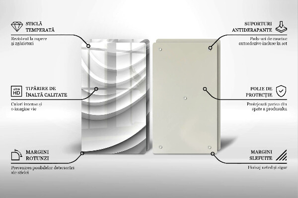 Steklena podloga za rezanje Geometrijske črte