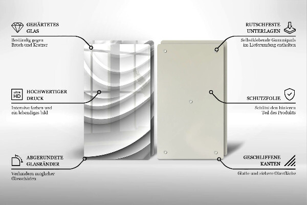 Steklena podloga za rezanje Geometrijske črte