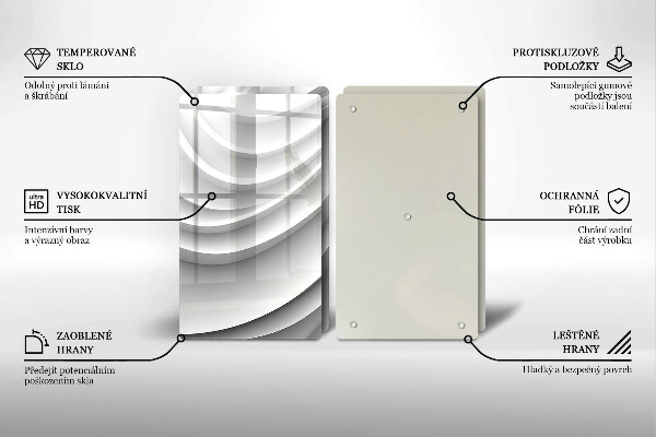 Steklena podloga za rezanje Geometrijske črte
