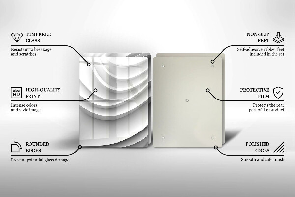 Steklena podloga za rezanje Geometrijske črte