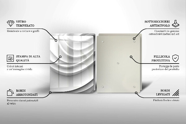 Steklena podloga za rezanje Geometrijske črte