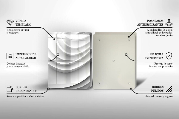 Steklena podloga za rezanje Geometrijske črte