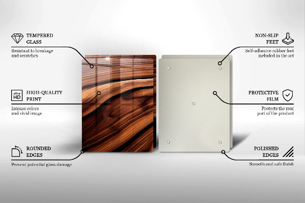 Steklena podloga za rezanje Struktura lesa