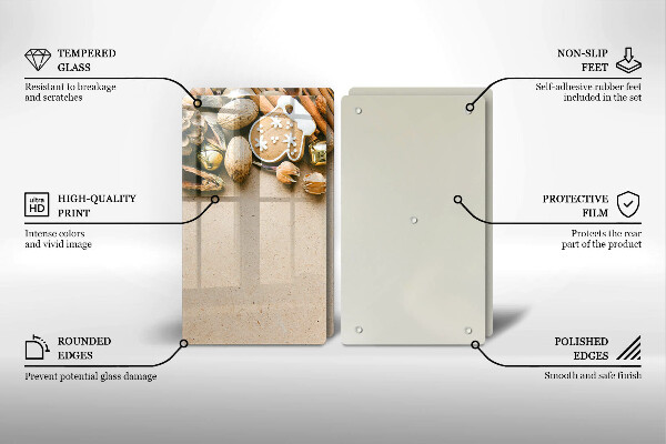 Steklena podloga za rezanje božični okraski