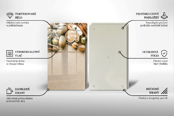 Steklena podloga za rezanje božični okraski