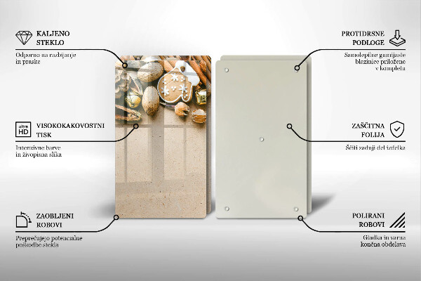 Steklena podloga za rezanje božični okraski