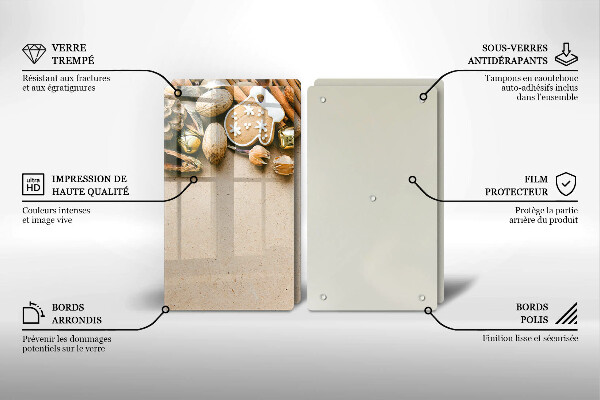 Steklena podloga za rezanje božični okraski