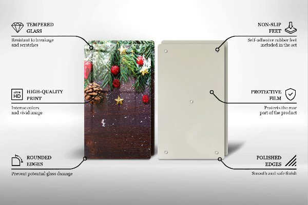 Steklena podloga za rezanje božična dekoracija