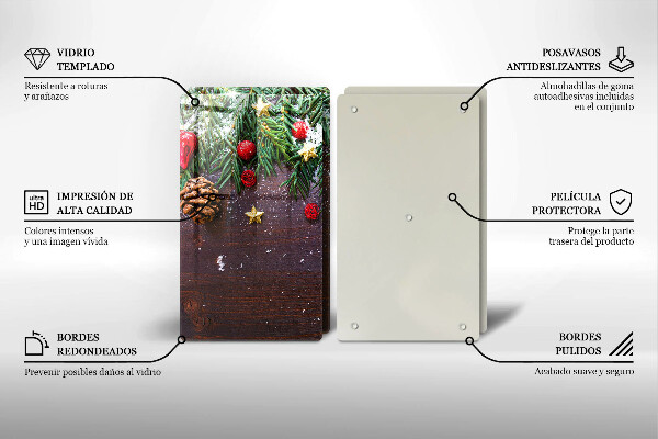 Steklena podloga za rezanje božična dekoracija