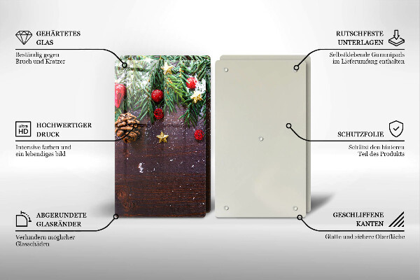 Steklena podloga za rezanje božična dekoracija