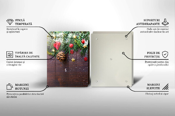 Steklena podloga za rezanje božična dekoracija