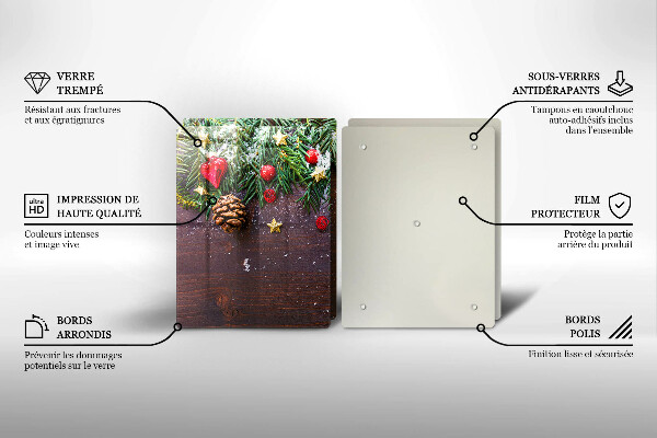 Steklena podloga za rezanje božična dekoracija