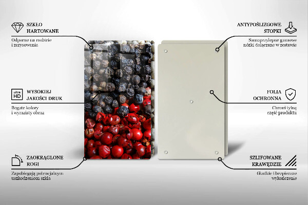 Steklena podloga za rezanje Črni poper