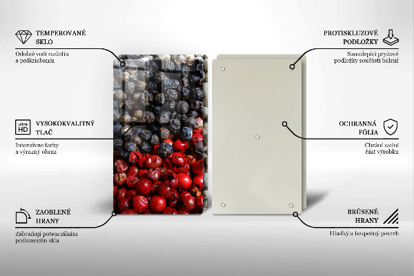 Steklena podloga za rezanje Črni poper