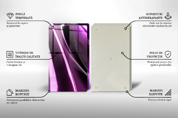 Steklena podloga za rezanje Vijolična abstrakcija