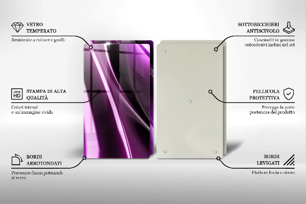 Steklena podloga za rezanje Vijolična abstrakcija