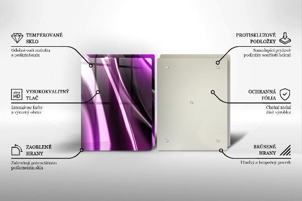 Steklena podloga za rezanje Vijolična abstrakcija