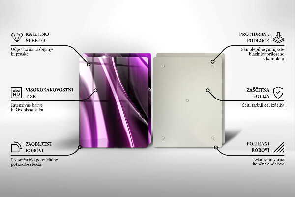 Steklena podloga za rezanje Vijolična abstrakcija
