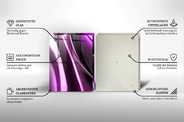 Steklena podloga za rezanje Vijolična abstrakcija