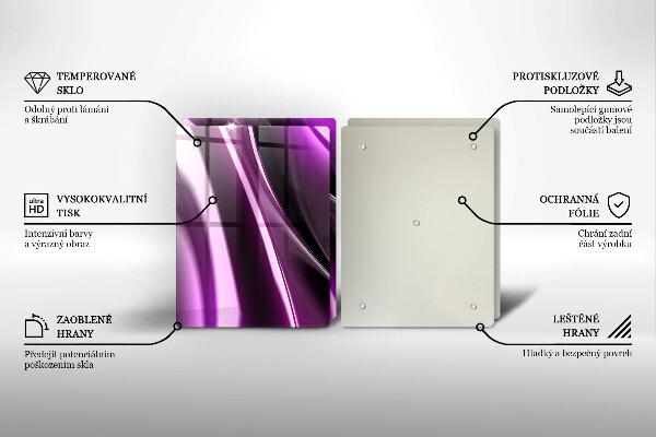 Steklena podloga za rezanje Vijolična abstrakcija