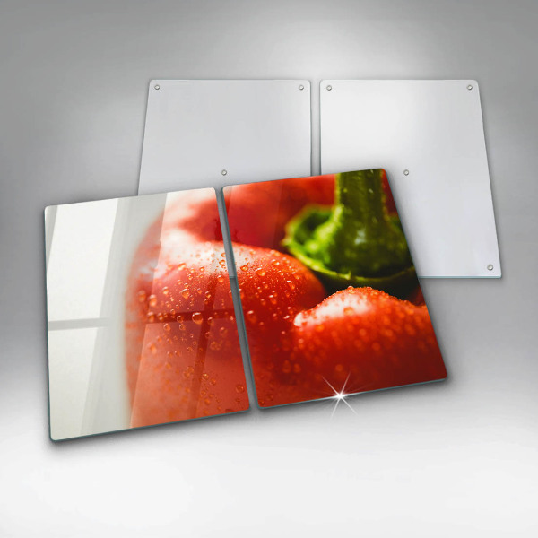 Steklena podloga za rezanje rdeča paprika