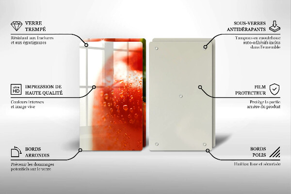 Steklena podloga za rezanje rdeča paprika