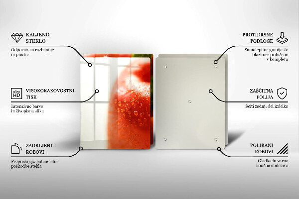 Steklena podloga za rezanje rdeča paprika