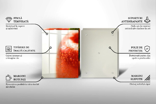 Steklena podloga za rezanje rdeča paprika