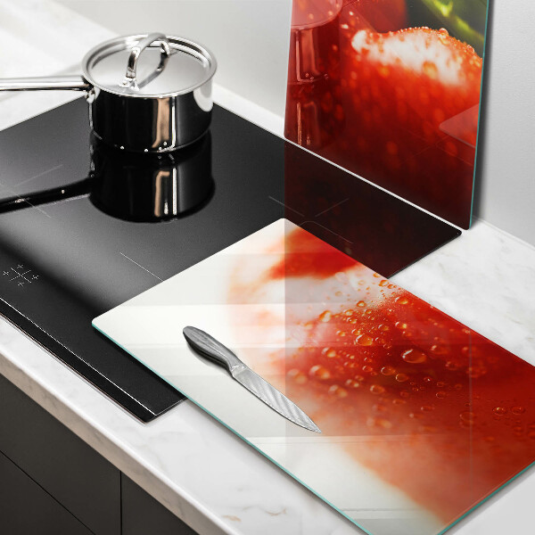 Steklena podloga za rezanje rdeča paprika