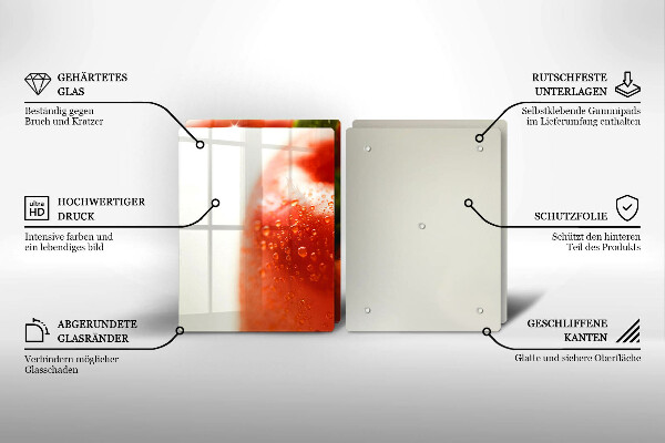 Steklena podloga za rezanje rdeča paprika