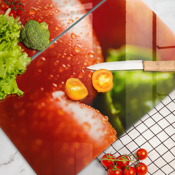 Steklena podloga za rezanje rdeča paprika