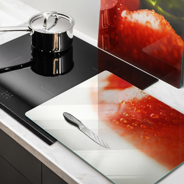 Steklena podloga za rezanje rdeča paprika