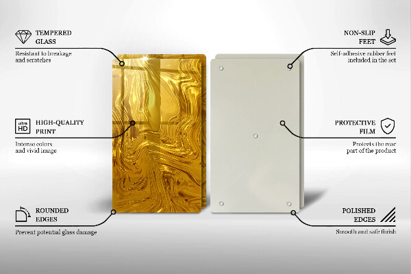 Steklena podloga za rezanje Zlata tekstura