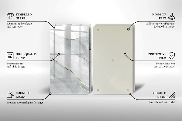 Steklena podloga za rezanje Kamnita tekstura