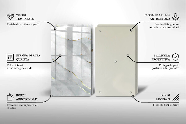 Steklena podloga za rezanje Kamnita tekstura