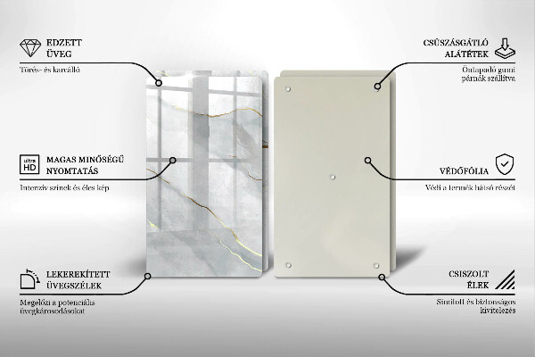 Steklena podloga za rezanje Kamnita tekstura