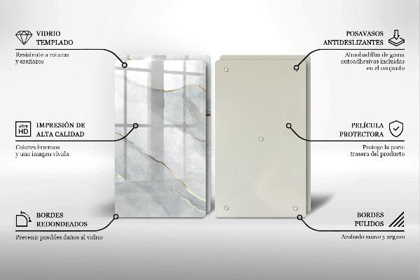 Steklena podloga za rezanje Kamnita tekstura