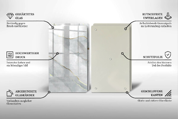 Steklena podloga za rezanje Kamnita tekstura