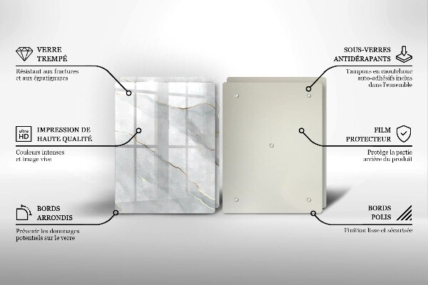 Steklena podloga za rezanje Kamnita tekstura