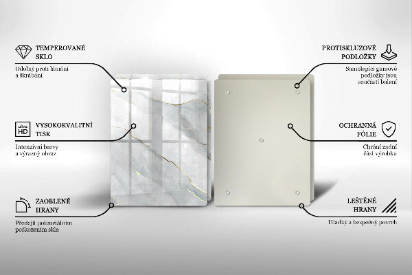 Steklena podloga za rezanje Kamnita tekstura