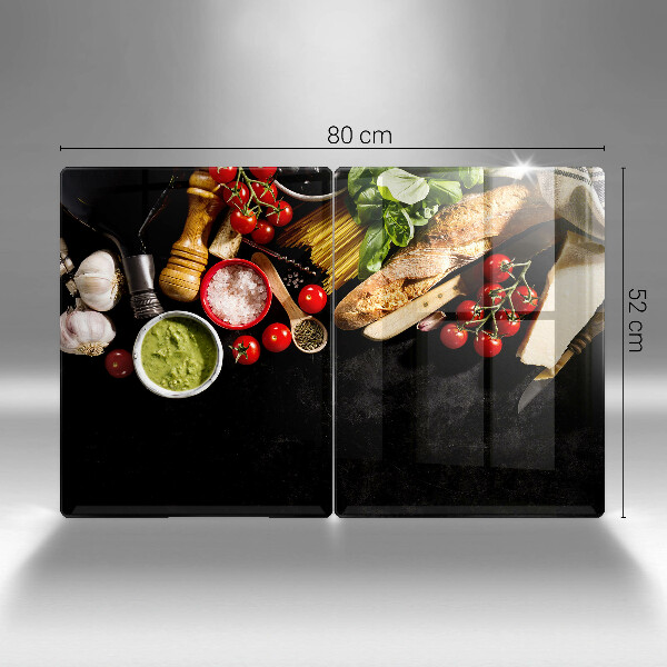 Steklena podloga za rezanje Italijanske sestavine in začimbe