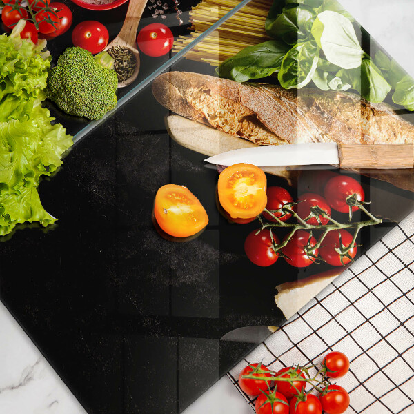 Steklena podloga za rezanje Italijanske sestavine in začimbe