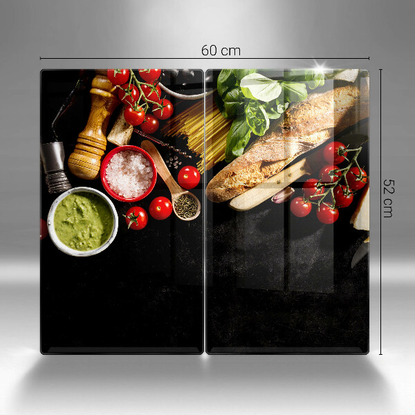 Steklena podloga za rezanje Italijanske sestavine in začimbe