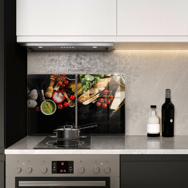 Steklena podloga za rezanje Italijanske sestavine in začimbe