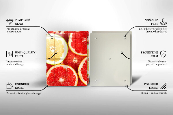 Steklena podloga za rezanje Rezine grenivke