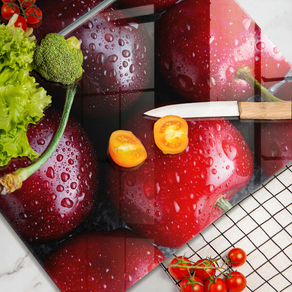 Steklena podloga za rezanje Češnje od blizu