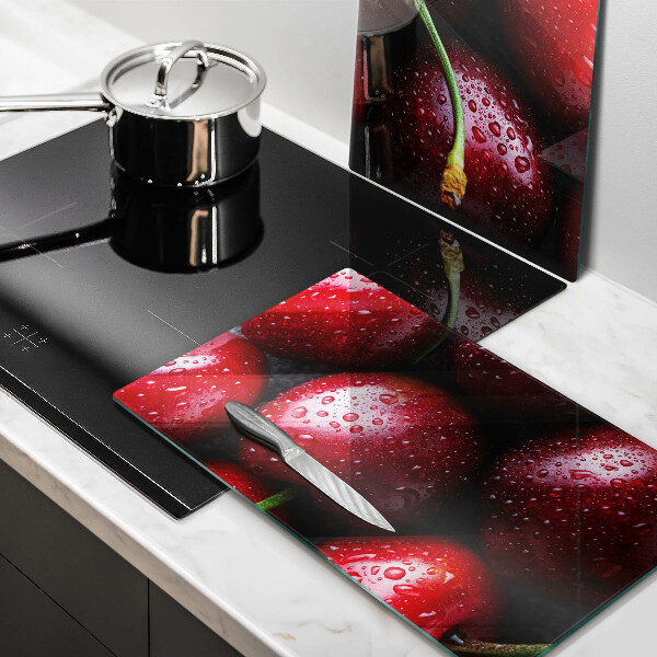 Steklena podloga za rezanje Češnje od blizu