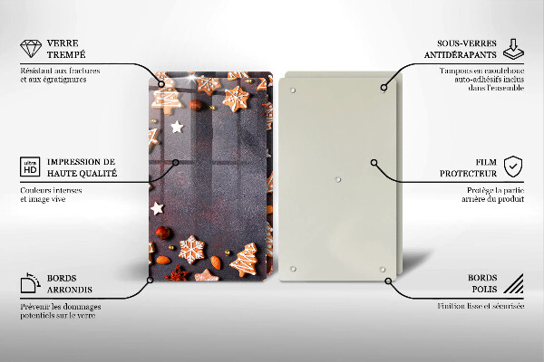 Steklena podloga za rezanje Medenjakov božič