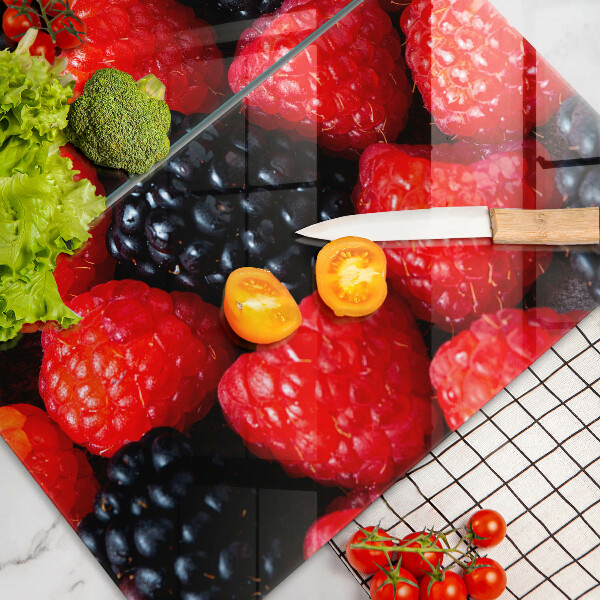 Steklena podloga za rezanje Maline in robide