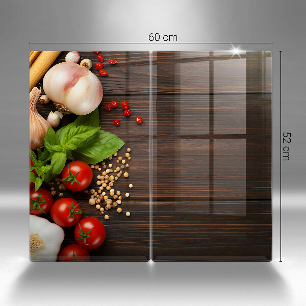 Steklena podloga za rezanje Zelenjava na mizi